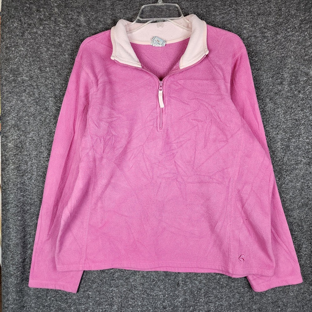 Old Navy Fleece Pullover Women XXL Pink Quarter Zip Mock Neck Perfect Fit